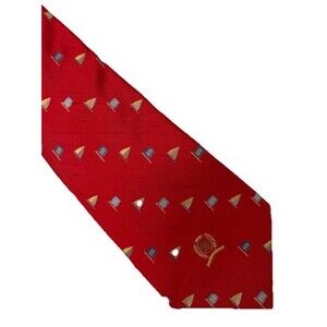 Tommy Hilfiger Silk Golf Novelty Tie Golfer Flag Designer